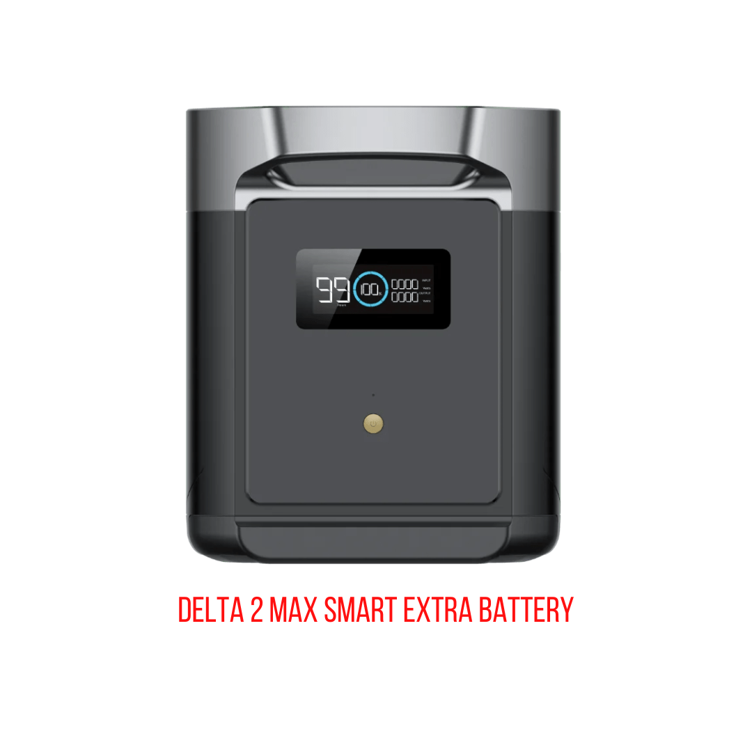 EcoFlow Delta 2 Max With Extra Battery 4096Wh 2400W LiFePO4 Solar Generator + 200W Portable Monocrystalline Solar Panels Kit