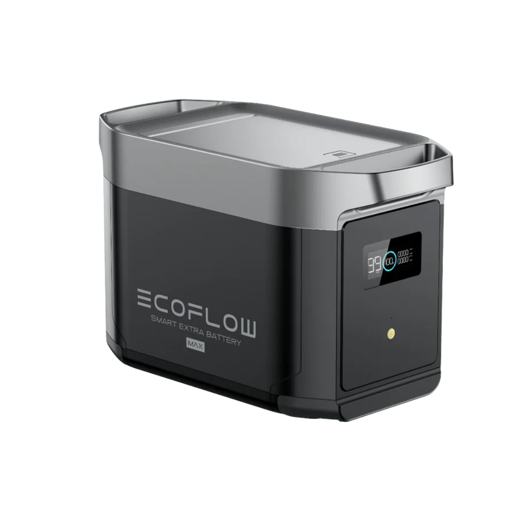EcoFlow Delta 2 Max With Extra Battery 4096Wh 2400W LiFePO4 Solar Generator + 200W Portable Monocrystalline Solar Panels Kit