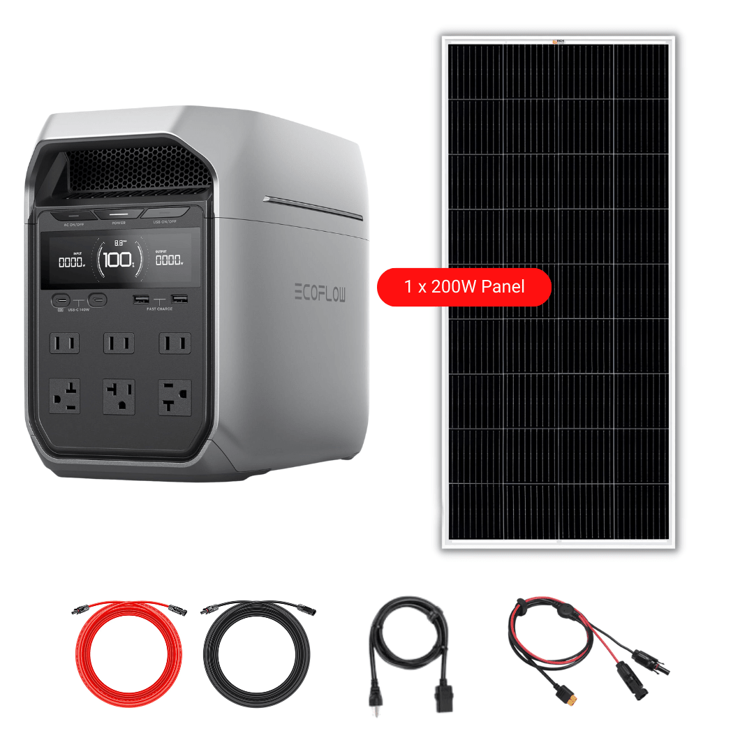 EcoFlow DELTA 3 Plus 1024Wh 1800W Solar Generator + Choose Custom Solar Panel Bundle Option