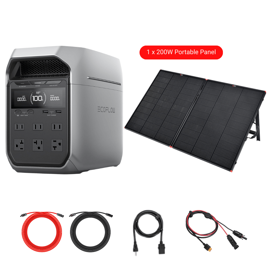 EcoFlow DELTA 3 Plus 1024Wh 1800W Solar Generator + Choose Custom Solar Panel Bundle Option