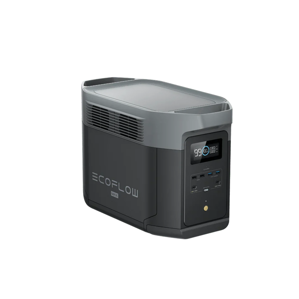 EcoFlow Delta 2 Max 2048Wh 2400W LiFePO4 Solar Generator + 100W Rigid Monocrystalline Solar Panels Kit