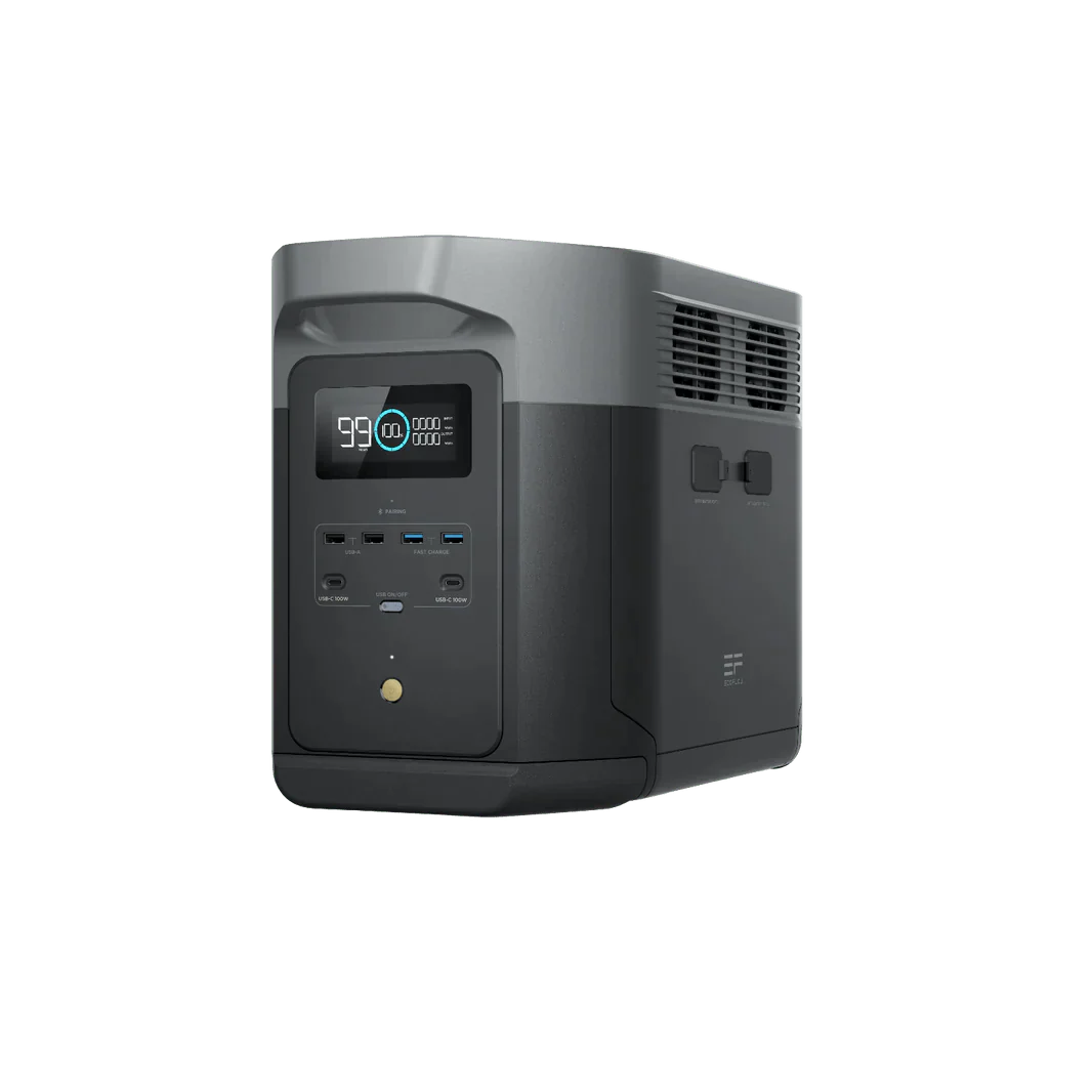 EcoFlow Delta 2 Max 2048Wh 2400W LiFePO4 Solar Generator + 200W Rigid Monocrystalline Solar Panels Kit