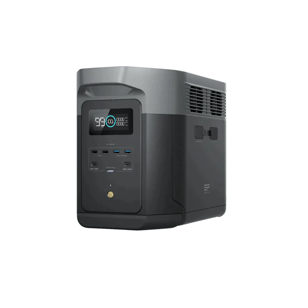 EcoFlow Delta 2 Max With Extra Battery 4096Wh 2400W LiFePO4 Solar Generator + 200W Rigid Monocrystalline Solar Panels Kit