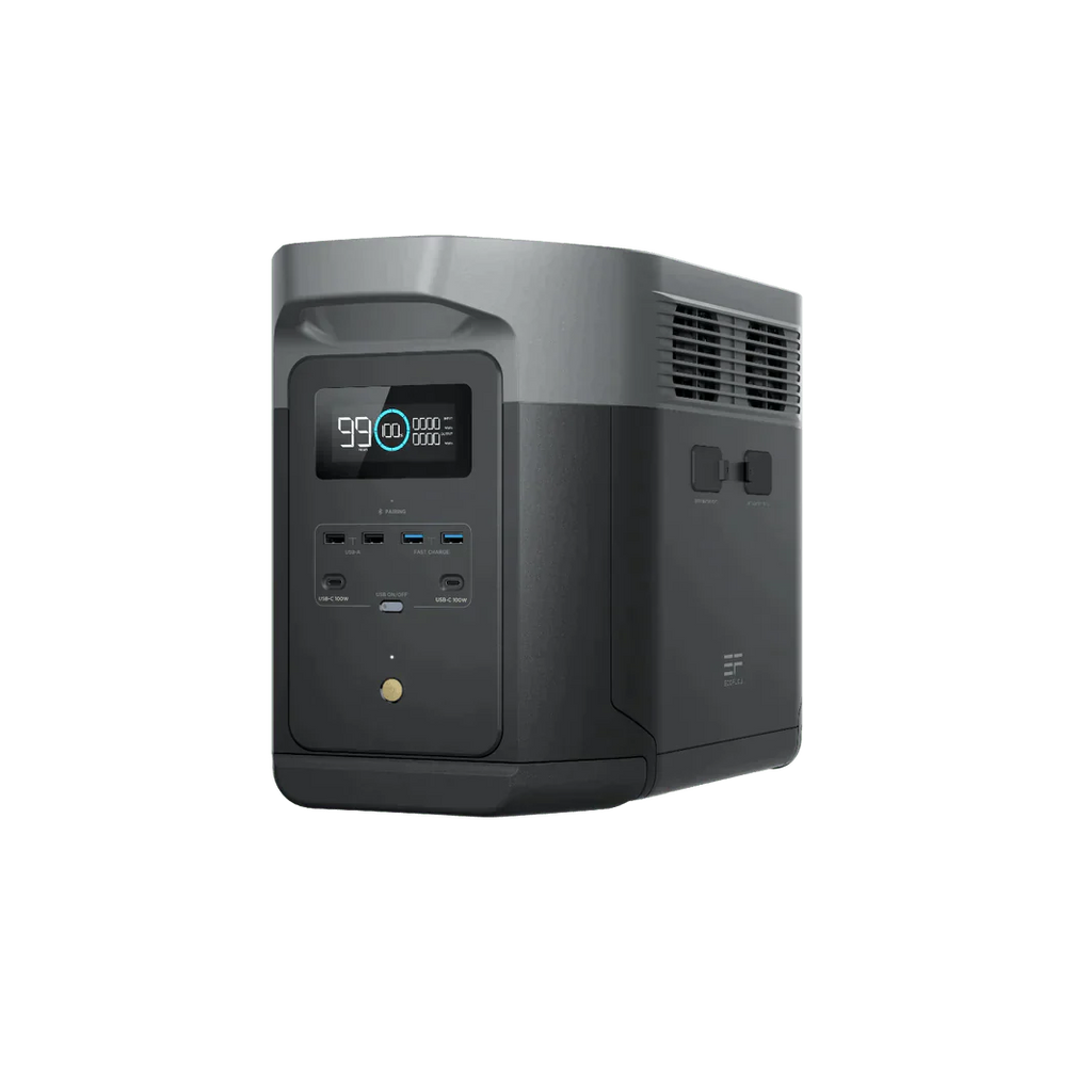 EcoFlow Delta 2 Max 2048Wh 2400W LiFePO4 Solar Generator + 200W Portable Monocrystalline Solar Panels Kit