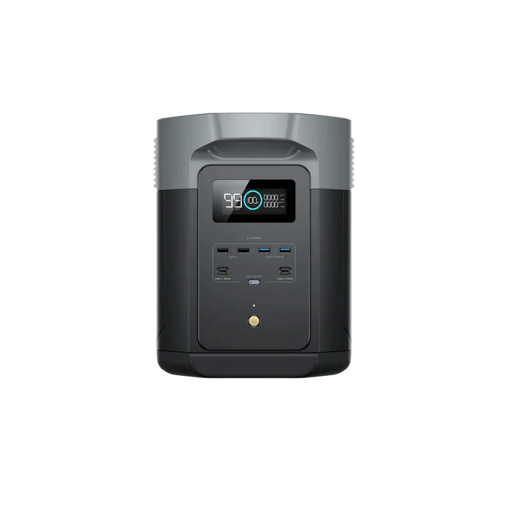 EcoFlow Delta 2 Max 2048Wh 2400W LiFePO4 Solar Generator + 200W Rigid Monocrystalline Solar Panels Kit